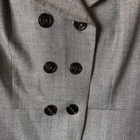 Antonio Melani Blazer Jacket 8 Lined Gray Double Breasted Career Business - Picture 7 of 11